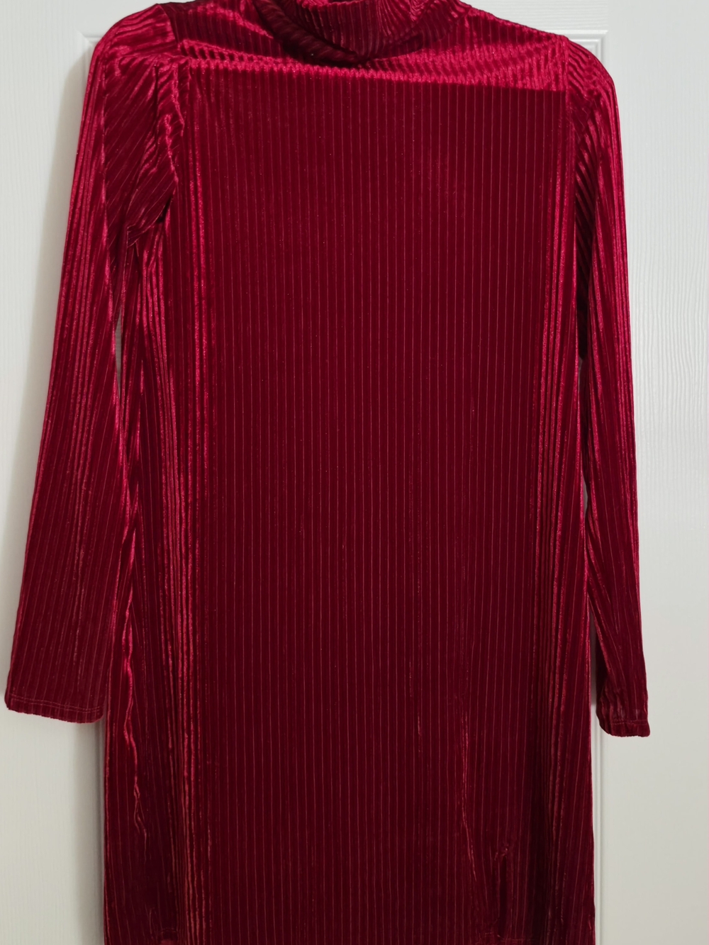 art class Red Ribbed Velvet Long-Sleeve Turtleneck Dress - Picture 2 of 4
